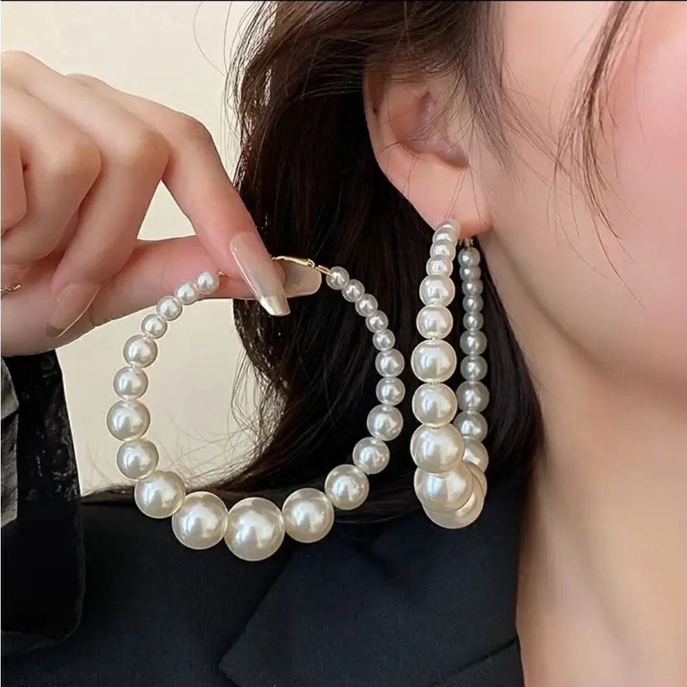 3 for $26 - Pearl Hoop Earrings